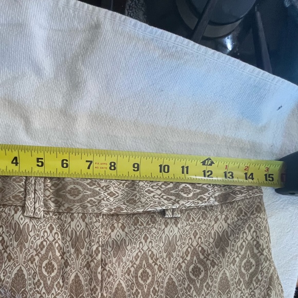 Ann Taylor Petites 4  Silvery Gold Embroidered Slacks Patterned Work Wear Office - Picture 7 of 8